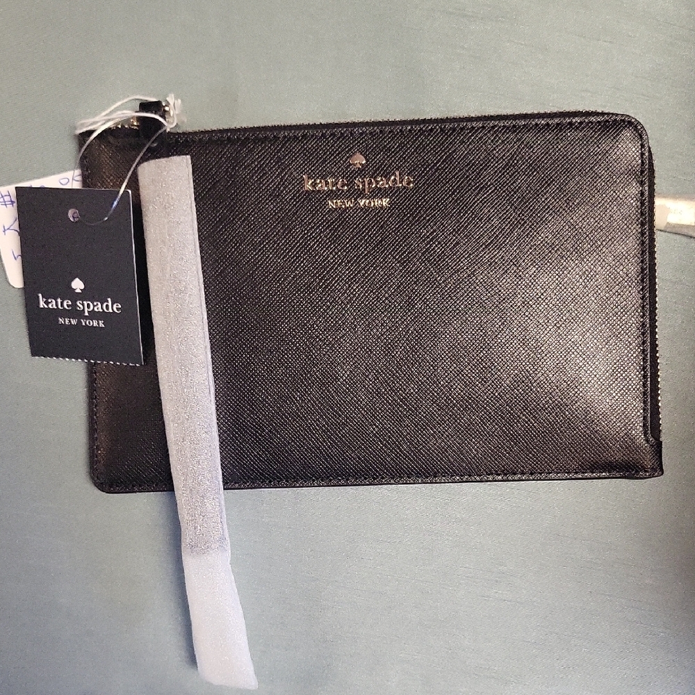Kate Spade Black Leather Wristlet